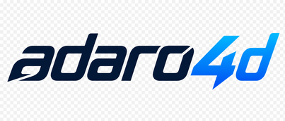 Logo adaro4d berwarna biru